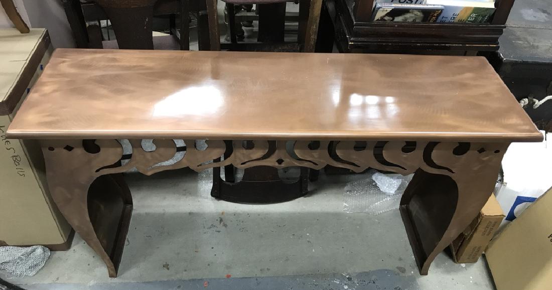 Copper Toned Metal Console Table (1 of 8)