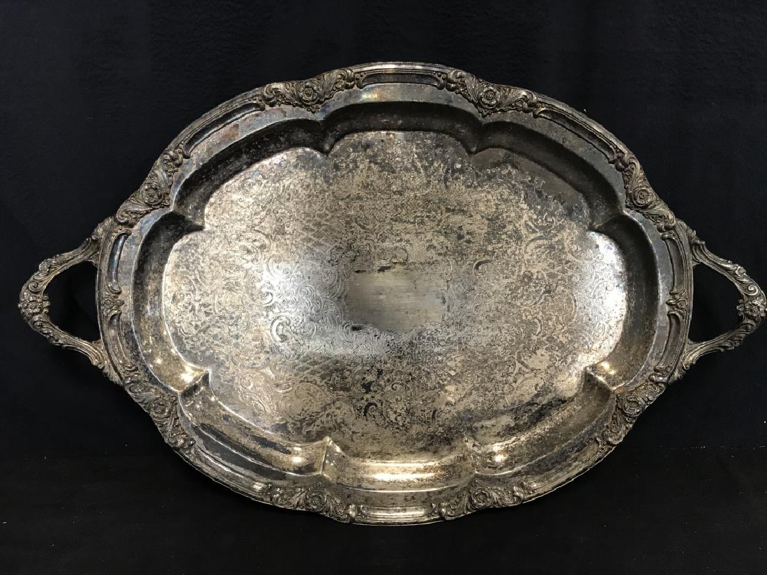 Antique English Silver Over Copper Butlers Tray (1 of 7)