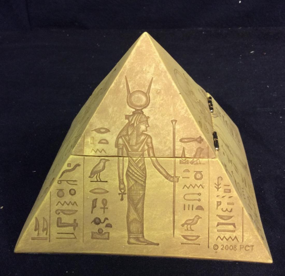 Vintage Faux Stone Egyptian Pyramid Trinket Box (1 of 7)
