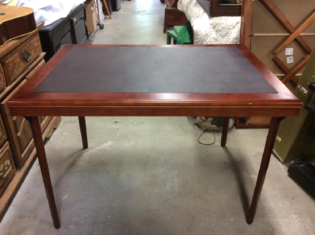 Wooden Folding Game Table Wiith Vinyl Inset (1 of 8)