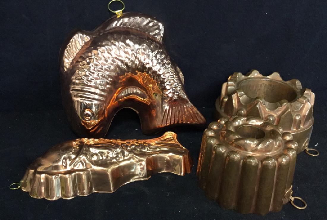 Lot 4 Copper Toned Metal Baking Molds (1 of 10)