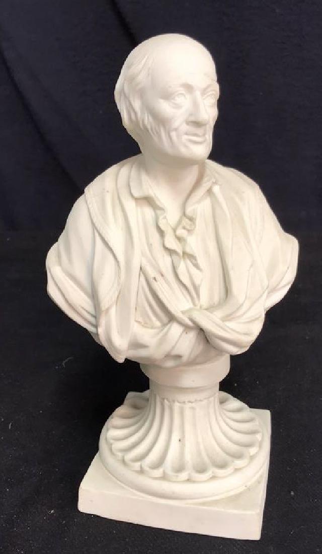 White Ceramic Bust on Pedestal (1 of 9)