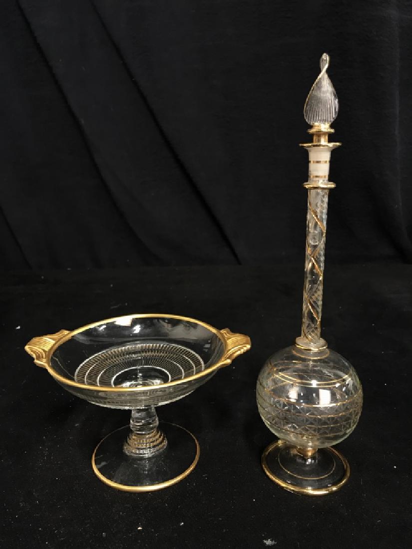 Lot 2 Vintage Bohemian Style Perfume Bottle & Dish (1 of 8)