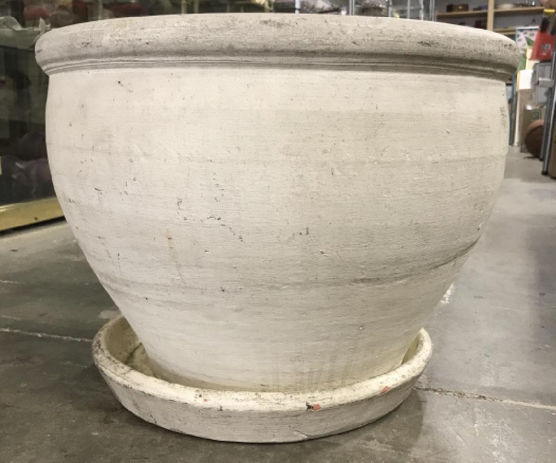 Large White Ceramic Planter Pot & Saucer (1 of 4)