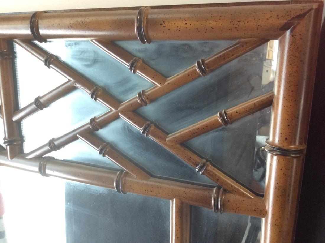 Faux Bamboo Style Wood Framed  Mirror (1 of 6)