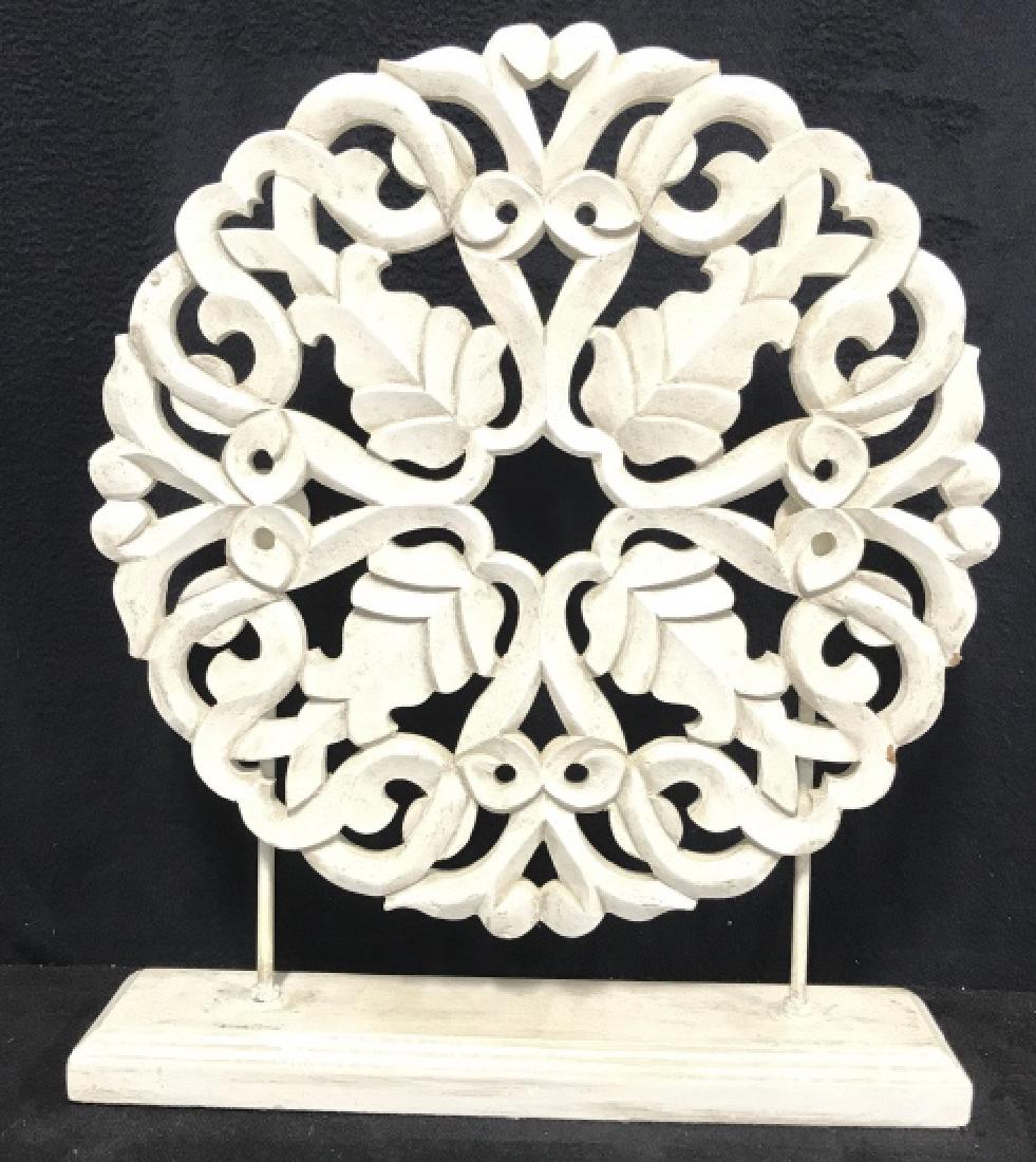 Carved White Wood  Open Work Sculptural (1 of 10)