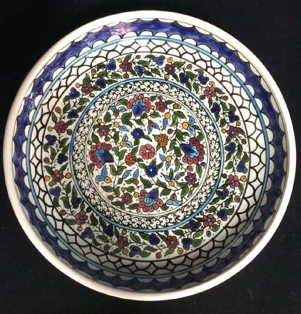 Pair Painted Floral Ceramic Shallow Bowls (1 of 8)
