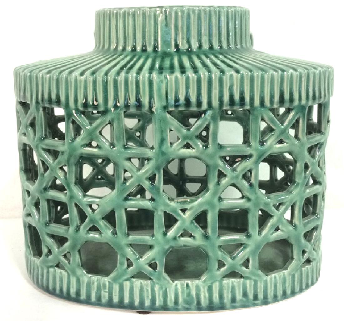 Sea Foam Green Toned Ceramic Candle Holder (1 of 8)