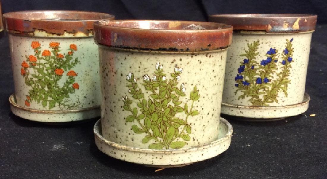 Set 3 Miniature Ceramic Green Toned Planters (1 of 8)