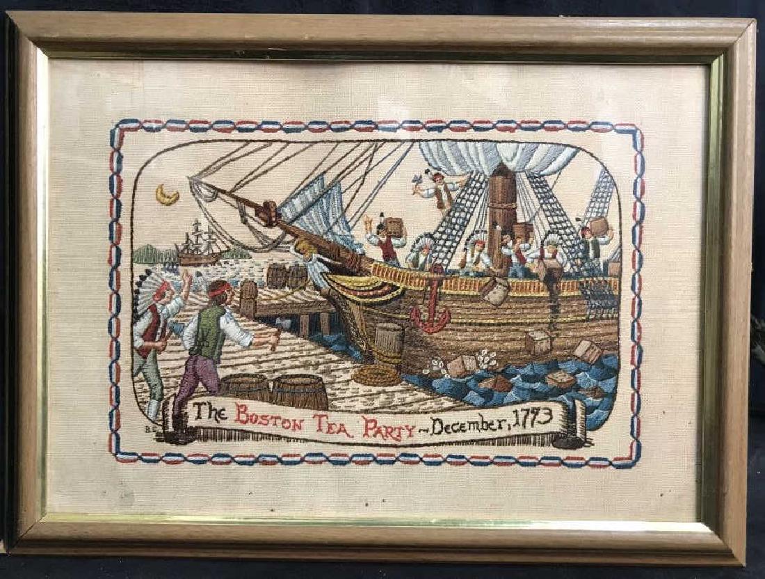 Framed Print Of The Boston Tea Party Needlepoint (1 of 7)