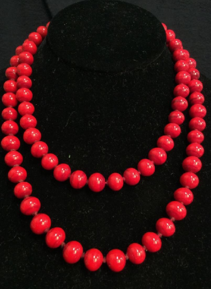 Red Toned Natural Stone Beaded Necklace (1 of 5)
