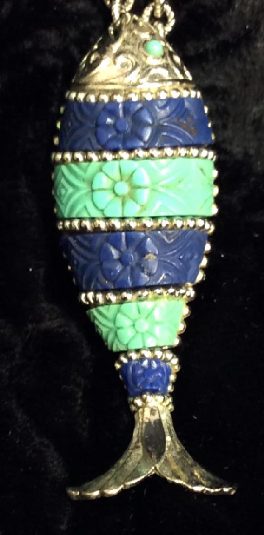 Silver Tobed Metal Fish Pendant Necklace (1 of 6)