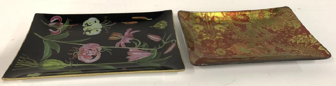 Lot 2 Decoupage Glass Tray Pillar Holders (1 of 8)