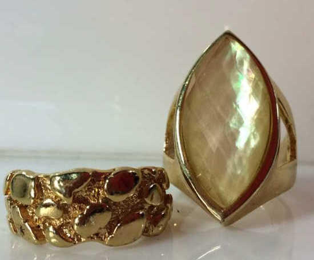 Pair Gold Toned Metal Rings Jewelry (1 of 9)