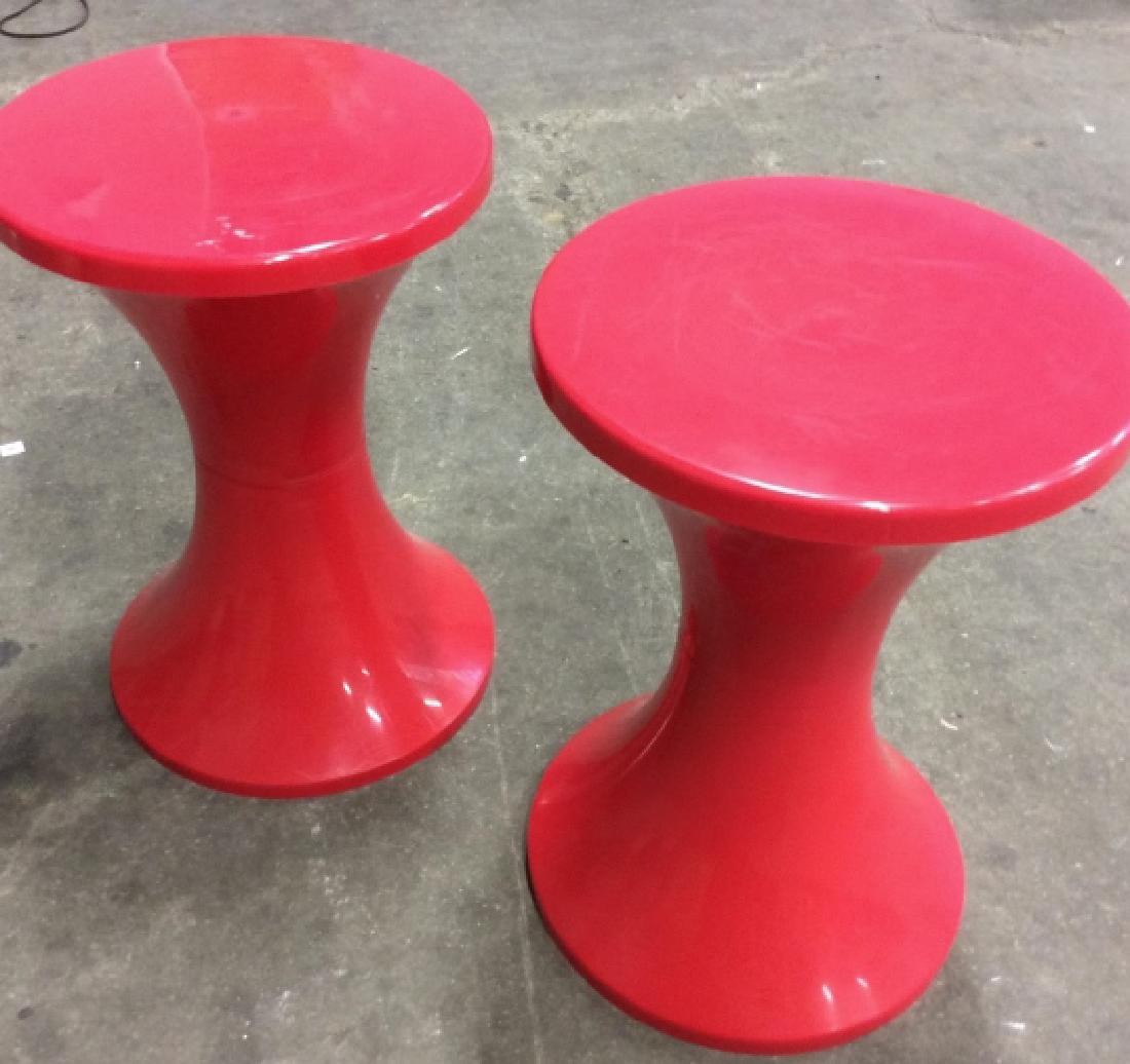 Pair French Plastic STAMP NURIEUX Tam Tam Stools: Pair French Plastic STAMP NURIEUX Tam Tam Stools Side Tables. Designed by Henry Massonnet. The Tam Tam stool was first designed in 1968 and reissued by Stamp Edition. Marked on interior as STAMP NURIE