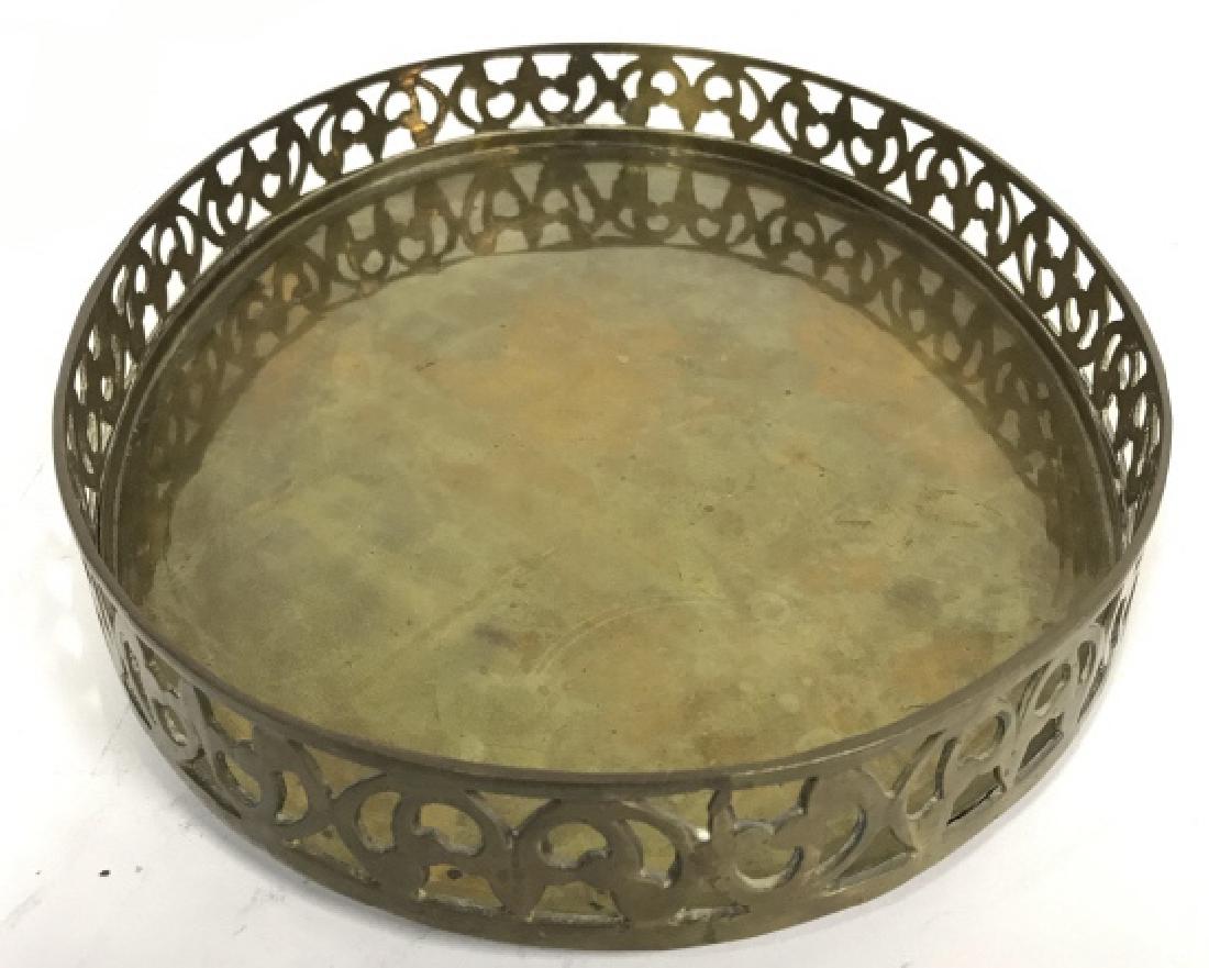 Oval Brass Serving Tray With Gallery (1 of 7)