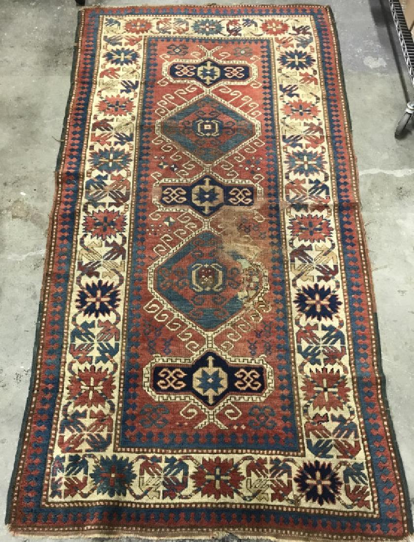 Antique Handmade KAZAK Wool Rug C. 1800's (1 of 10)
