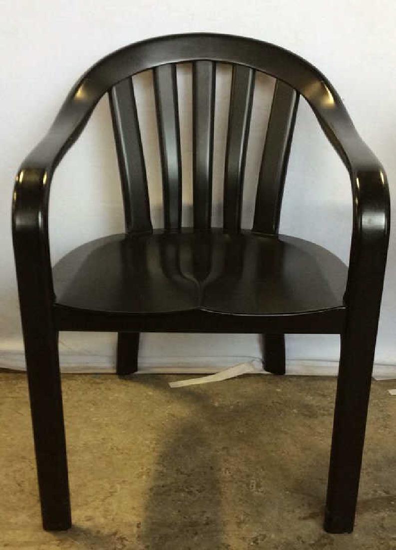 Black Wooden Arm Chair w Loose Seat Cushion (1 of 9)