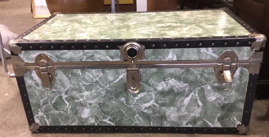 Vintage Trunk w Marbelized Contact Paper (1 of 5)