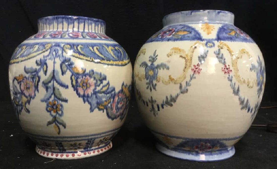 Pair hand painted Ceramic Vases Portugal (1 of 9)