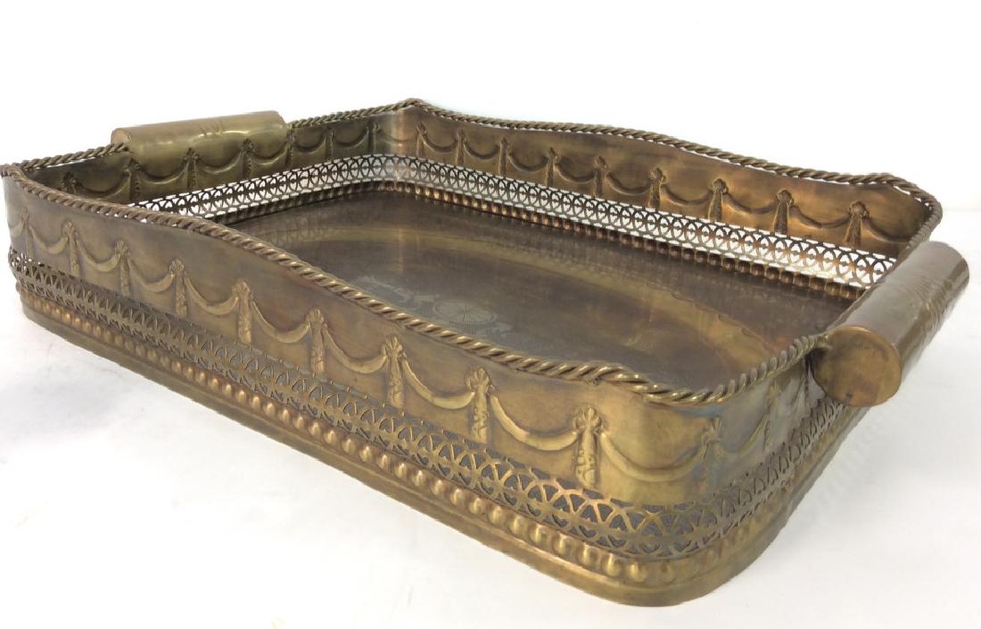 CASTILIAN Ornately Decorated Brass Toned Tray (1 of 9)