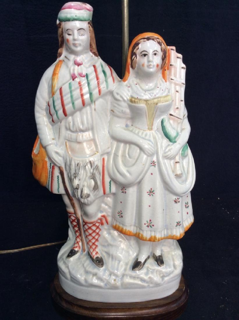 Porcelain Standing Couple Figural Lamp (1 of 11)