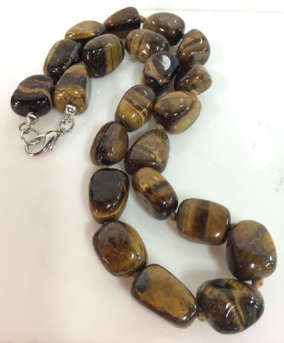 Tiger’s Eye Natural Stone Beaded Necklace (1 of 7)