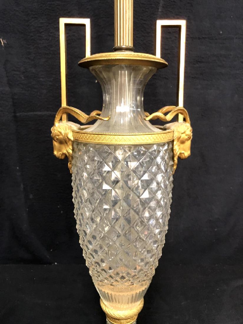 Vintage Cut Crystal & Brass Ram Head Lamp (1 of 8)