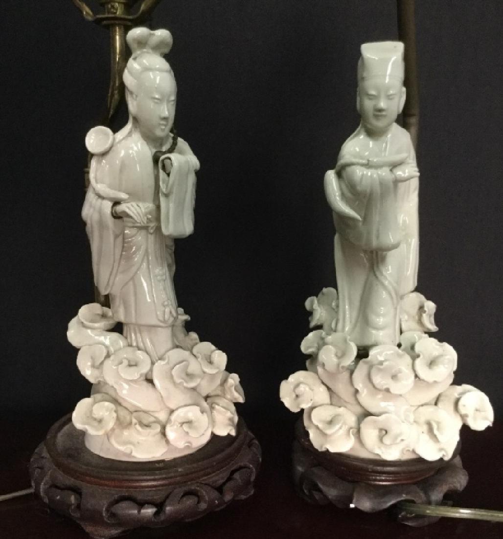 Pair VIntage Asian Porcelain Lamps (1 of 8)