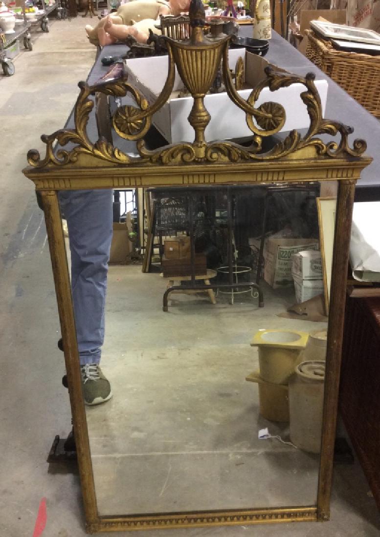 Gold Toned Floral Wooden Wall Mirror (1 of 8)
