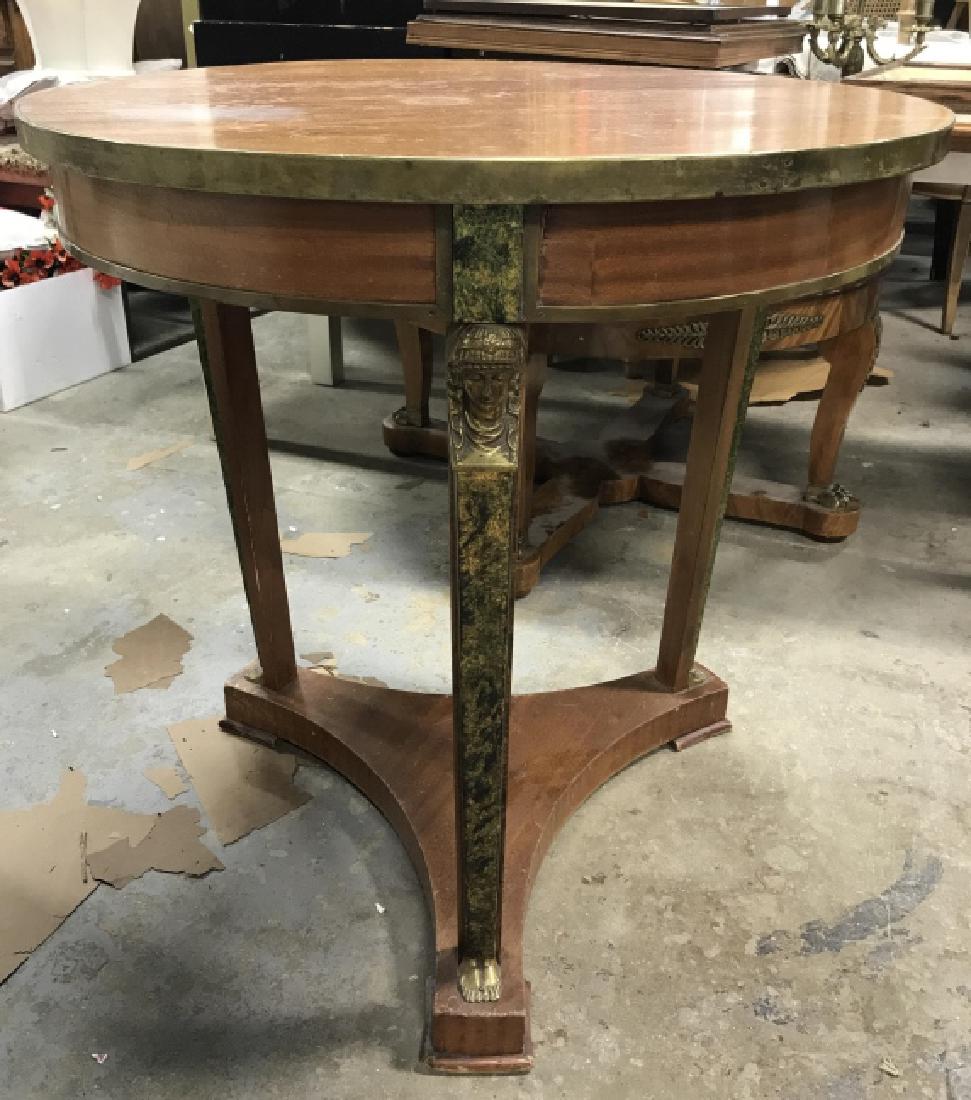 Cicular Wooden Empire Style Table w Ormolu mounts (1 of 10)