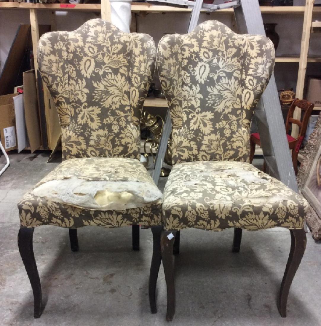 Pair Antique Semi-Wing Back Chair (1 of 8)