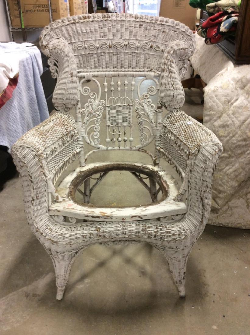 Antique Victorian Wicker Arm Chair (1 of 10)