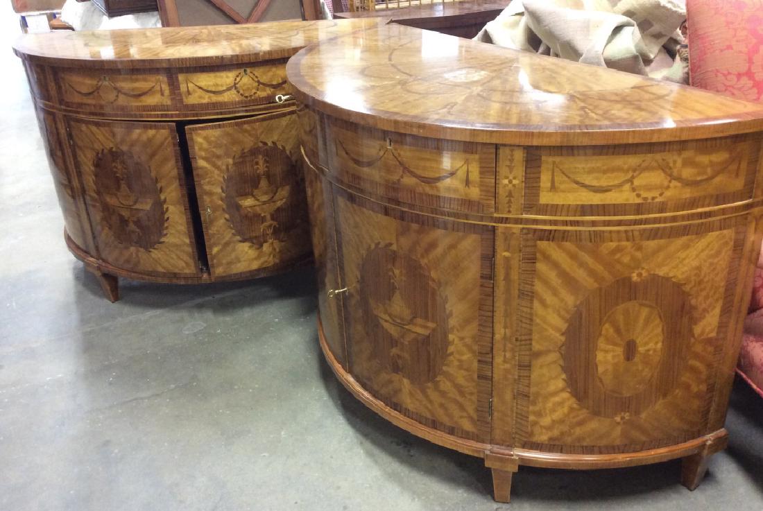 Pair Richly Detailed Demi lune Commodes (1 of 19)