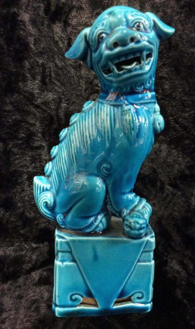 Blue toned Vintage/Antique Ceramic Foo Dog (1 of 8)