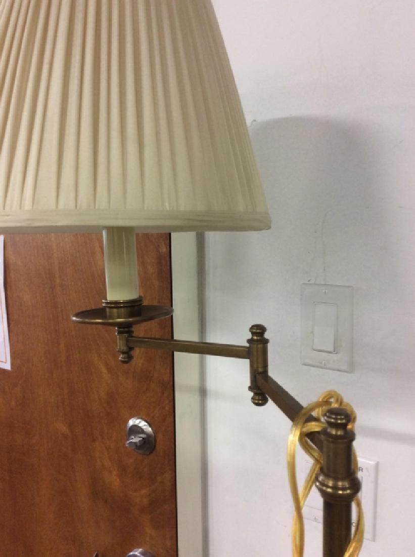 Swing Arm Brass Floor Lamp w Shade (1 of 7)