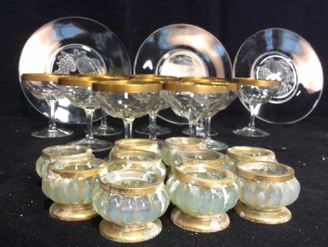 Group Lot Crystal Stemware, Candlesticks, Plates (1 of 7)