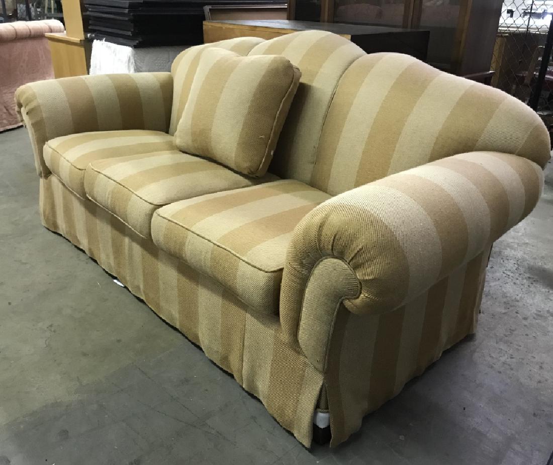 Striped Upholstered Plump Couch Sofa (1 of 10)