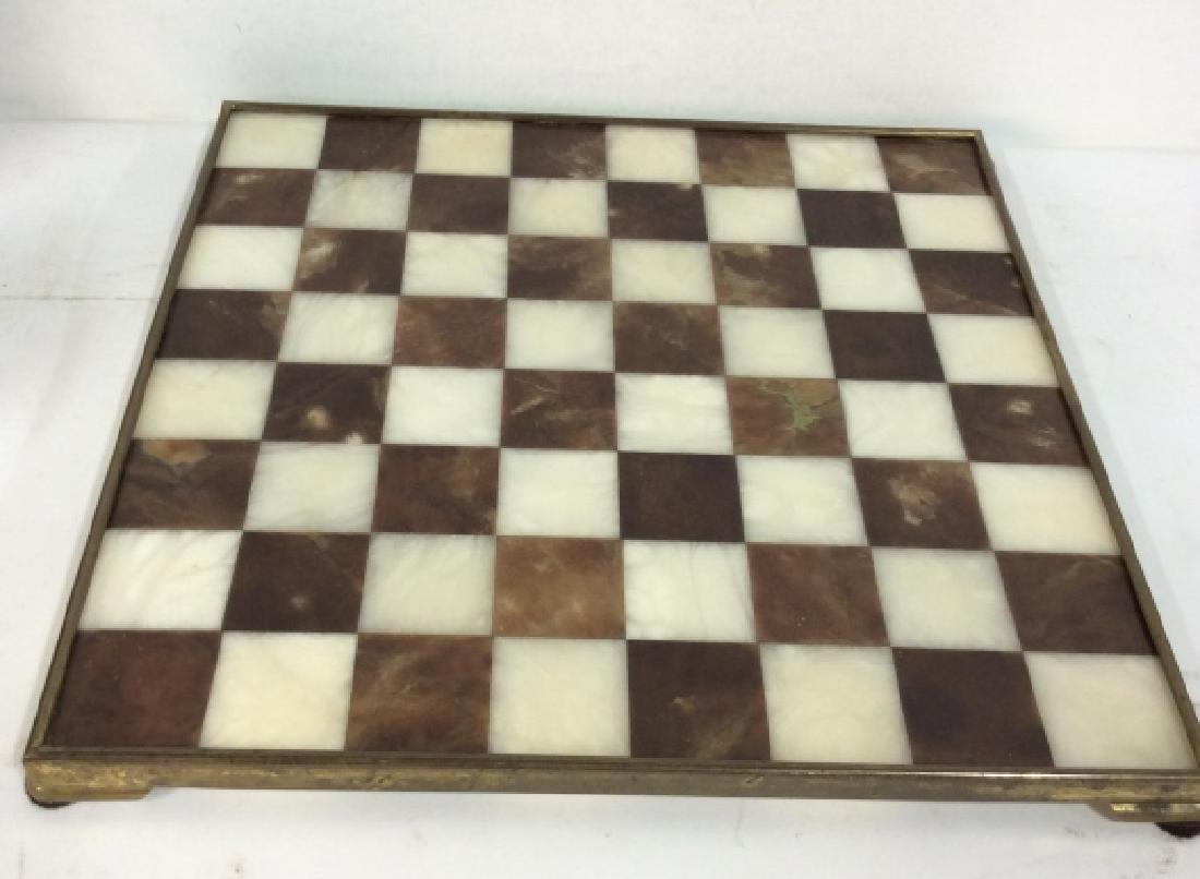 Onyx Stone Chess Board W Metal Frame (1 of 6)