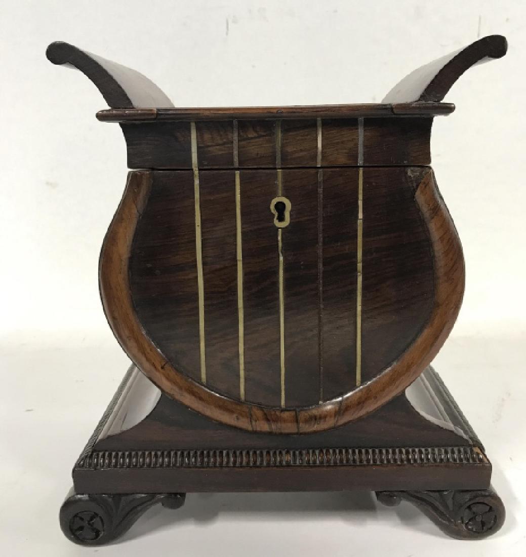 Vintage Carved Lockable Wooden Trinket Box (1 of 8)