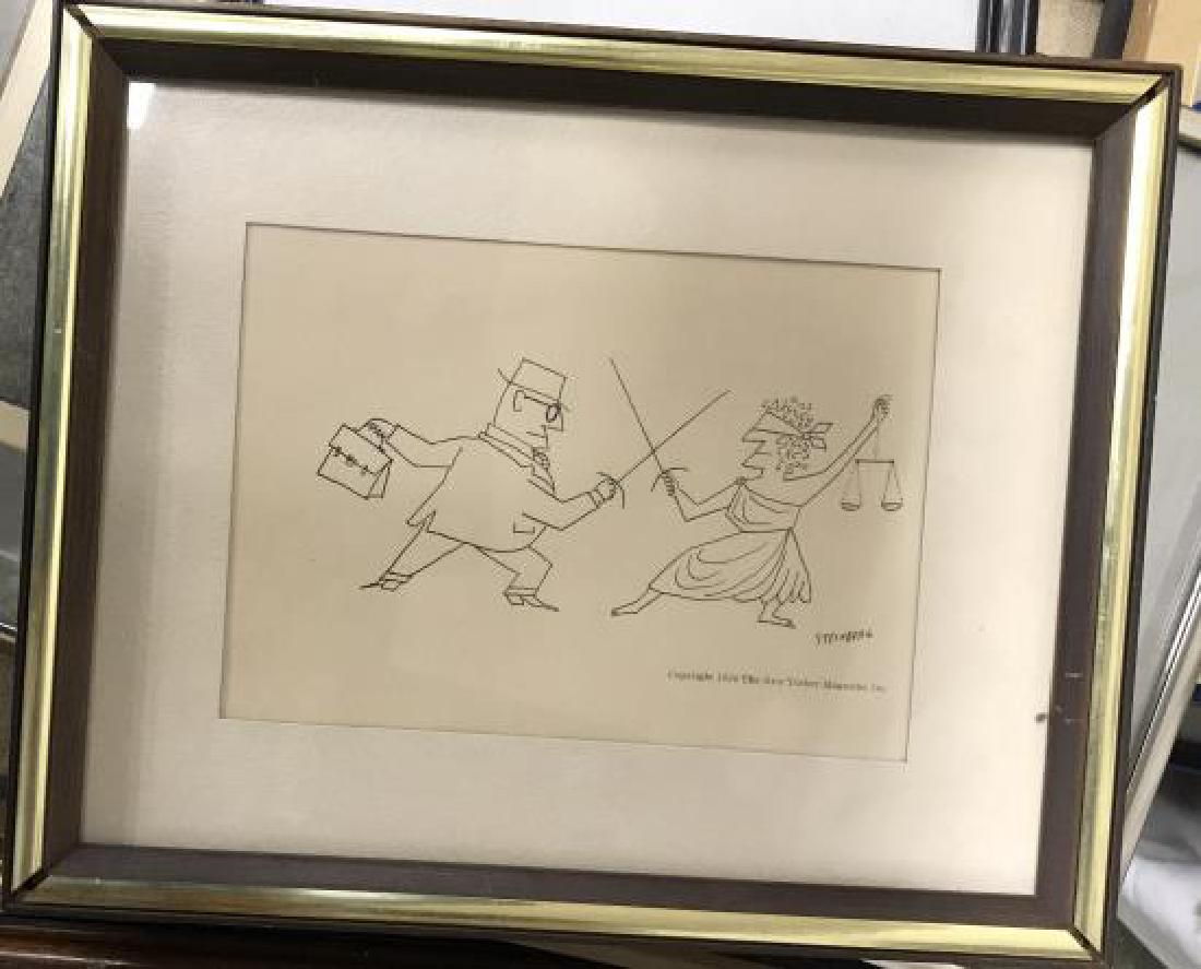 Saul Steinberg New Yorker Cartoon: Dated 1856' framed measures 9 by 11 inches