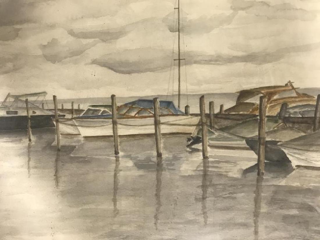 R.P. Signed Maritme Watercolor, '66 (1 of 6)