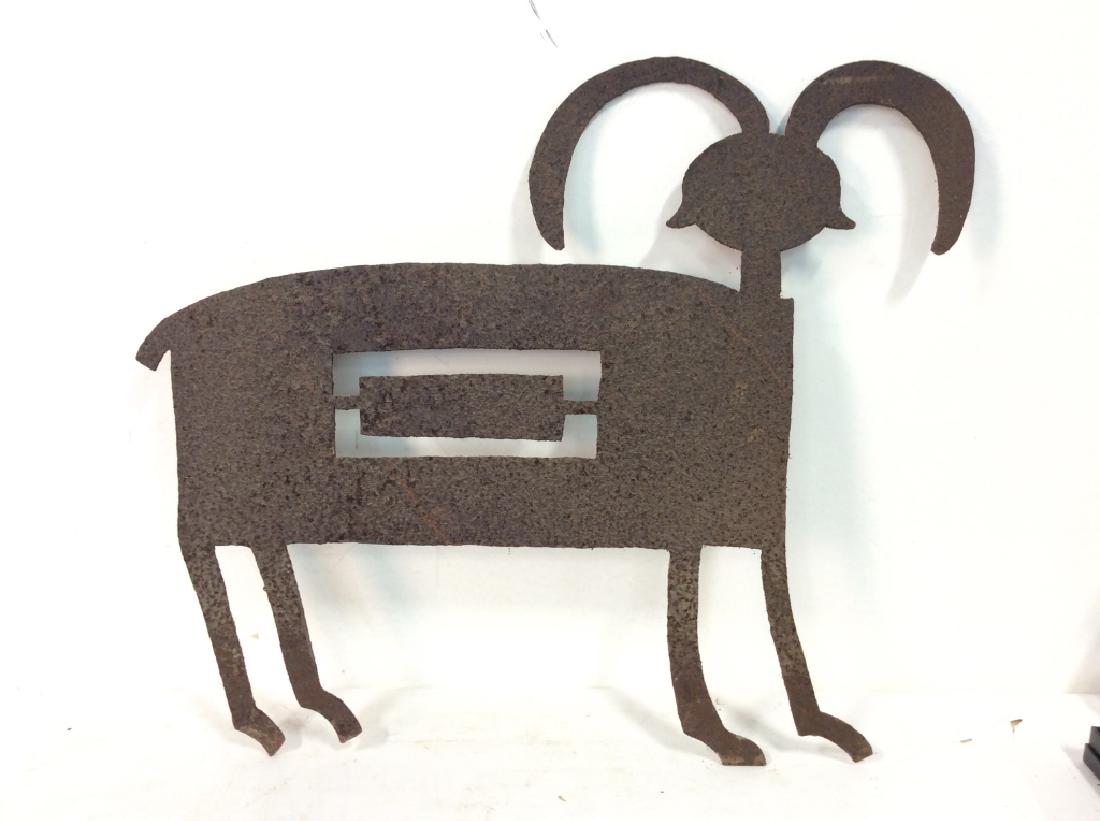 Ram figural Weathered Metal Wall Art (1 of 6)