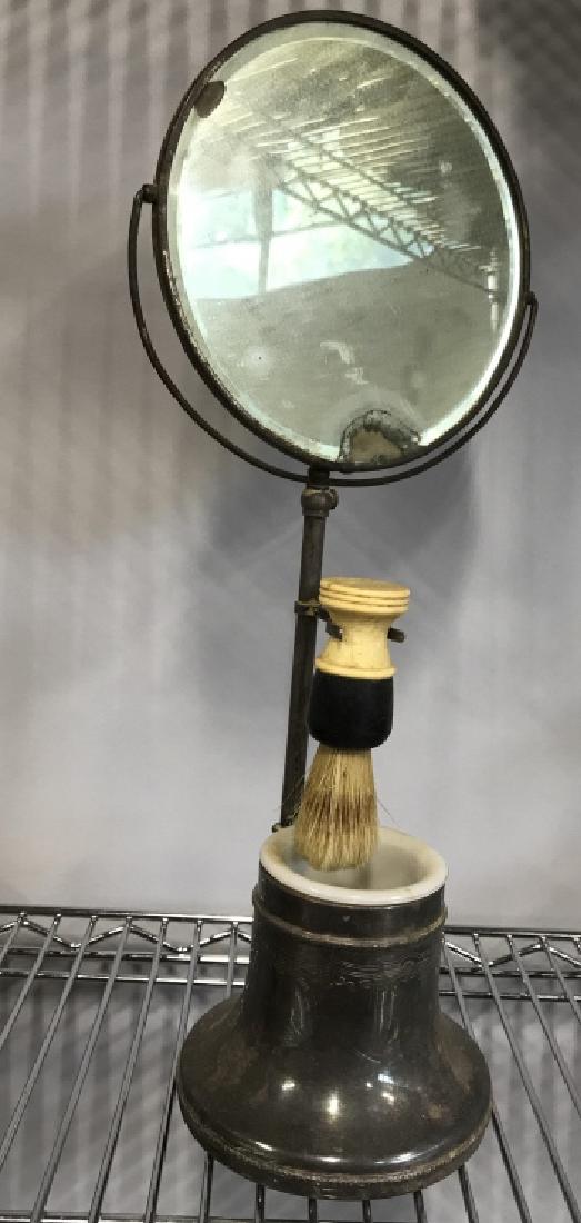 Antique Shaving Stand w Cup and Brush (1 of 5)