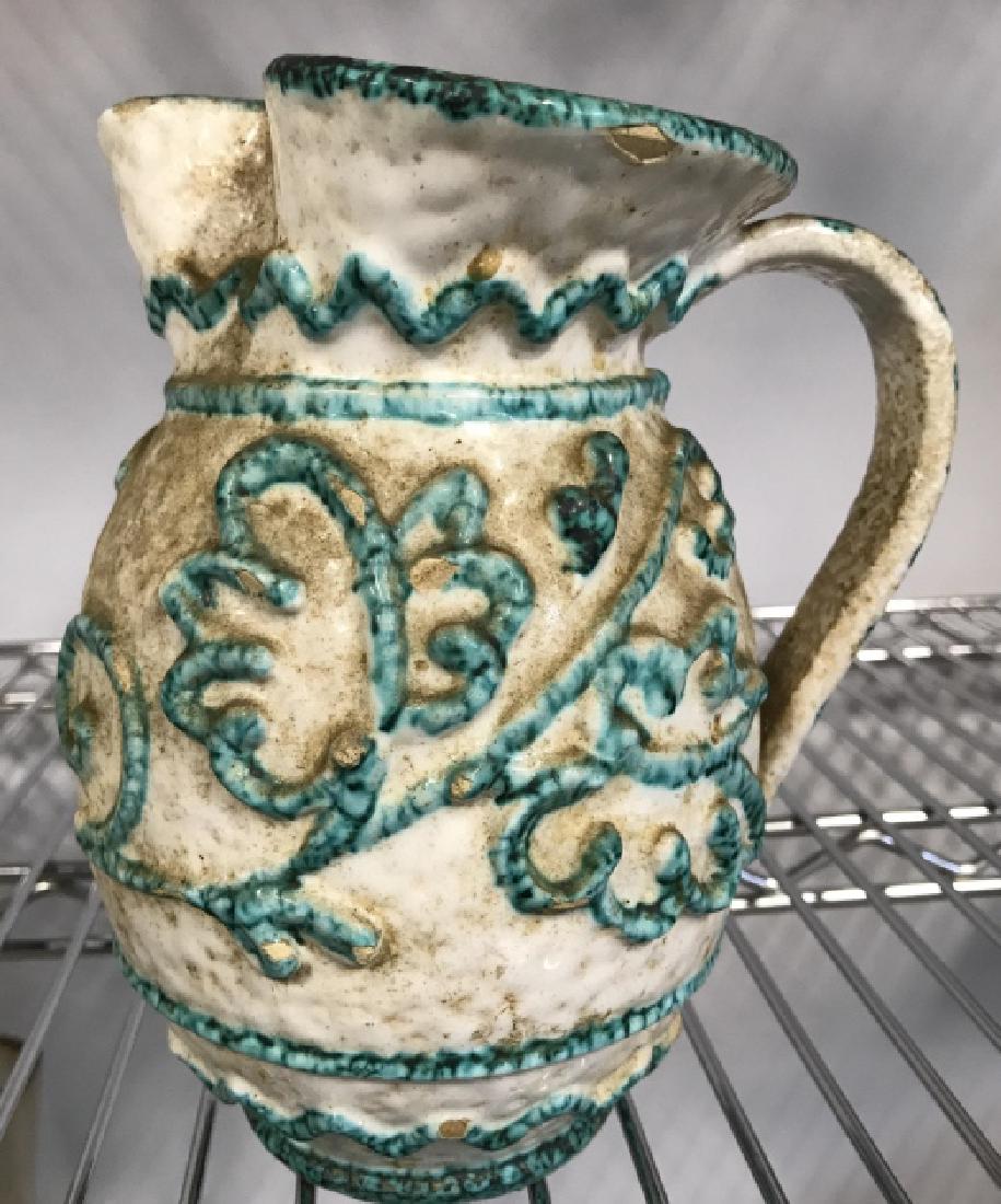 Vintage White and Aqua Ceramic Jug (1 of 8)