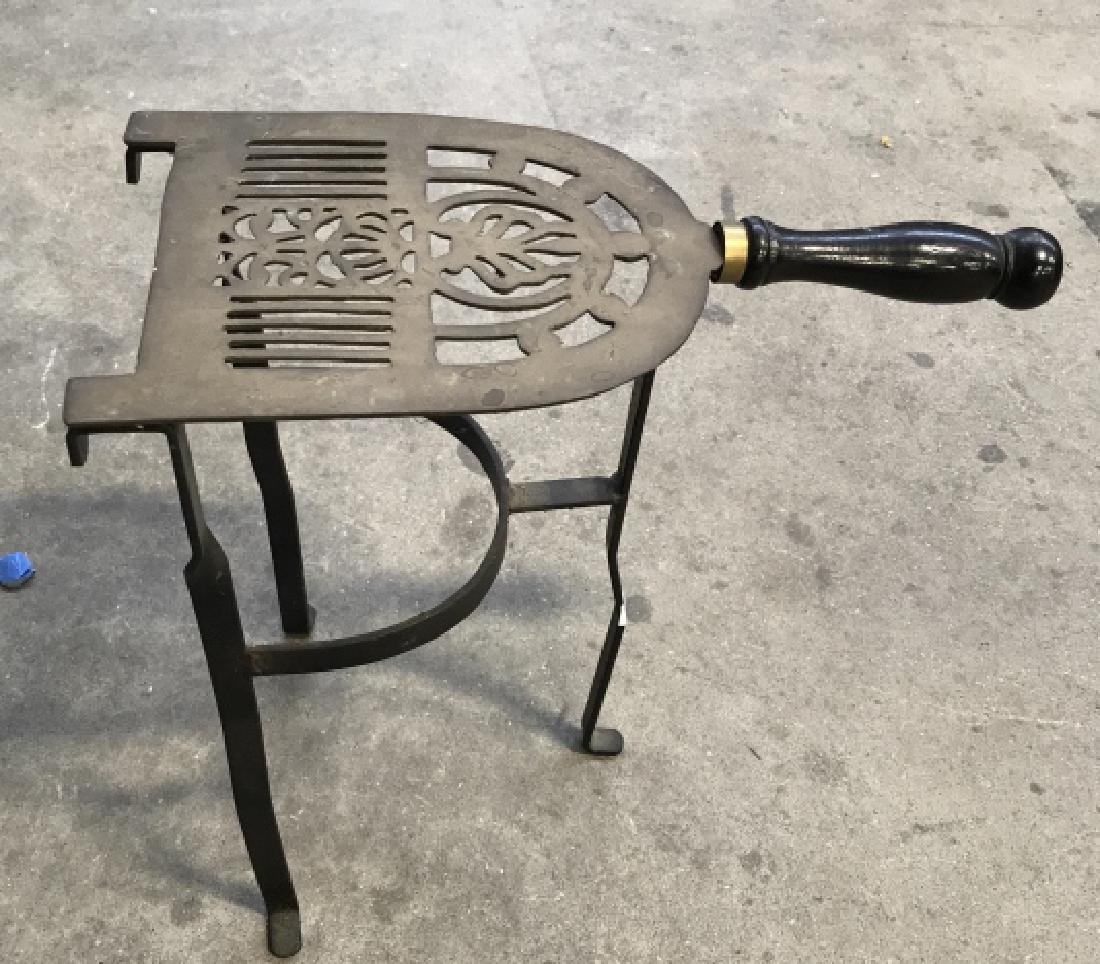 Antique Brass Iron Wood Fireplace Trivet (1 of 6)