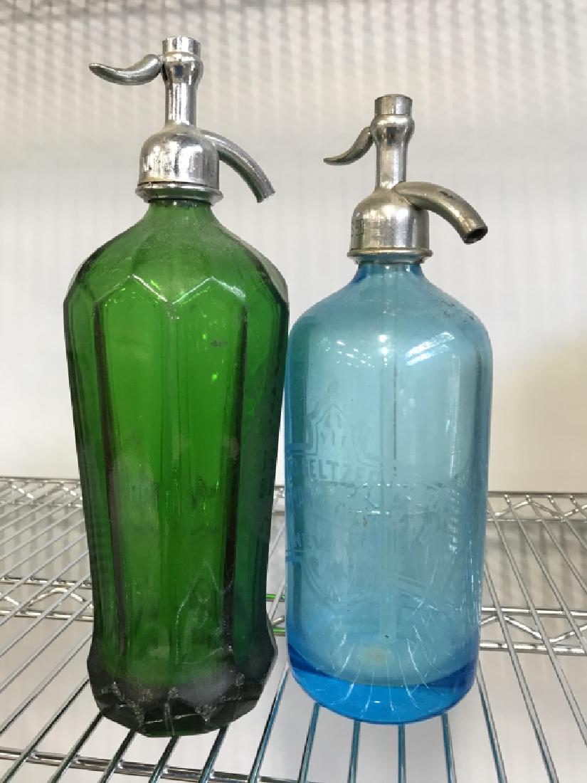 2 Vintage Marked Labeled Colorful Seltzer Bottles (1 of 10)