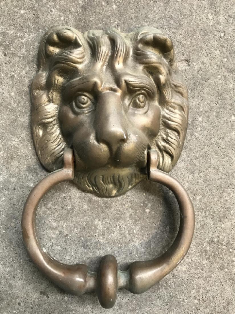Heavy Metal Brass Lion Door Knocker (1 of 7)