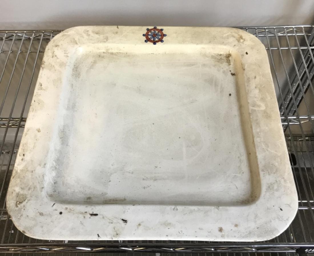 Italian White Ceramic Platter w Ships Wheel (1 of 4)