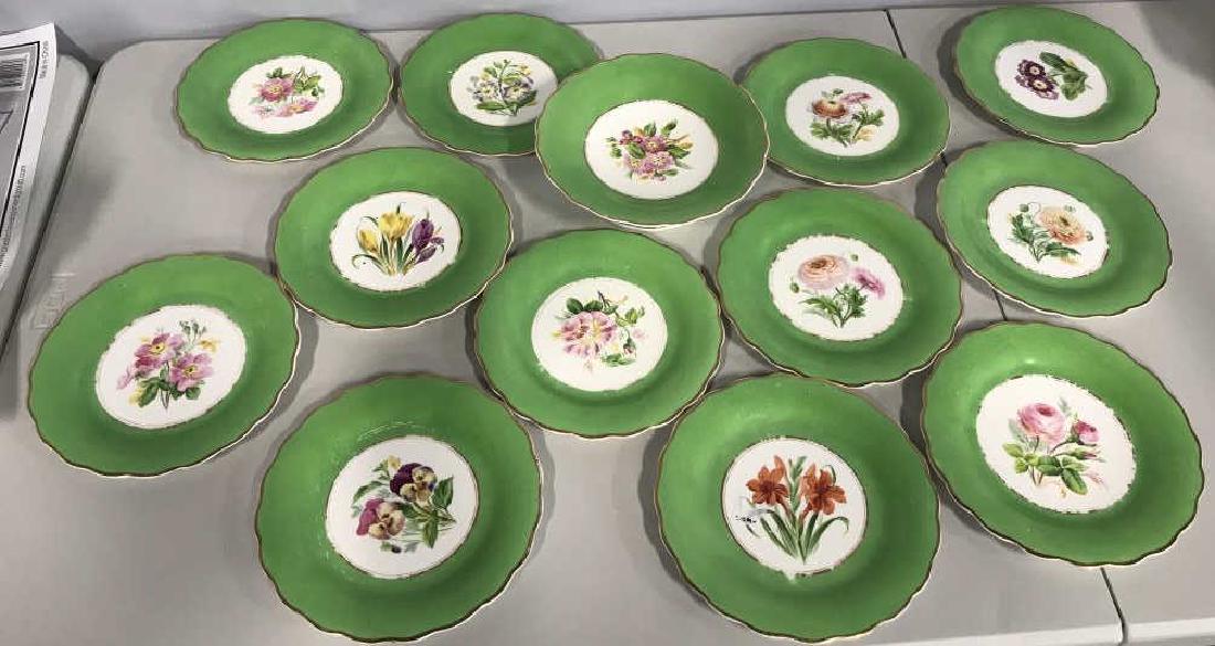 Lime Green Floral Porcelain Desert Set (1 of 10)